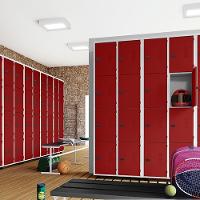 Armário Roupeiro Aço 4 Portas Academia Guarda Volume Ea701 Vermelho - 2