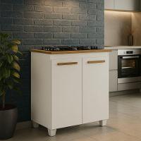 Balcão Para Cooktop 5 Bocas Fox Cinamomo Branco Arte Móveis - 2