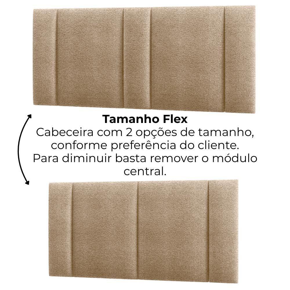 Cabeceira Modulada Casal Queen 160 Cm Com Led Boucle Bege Vconcept - 4