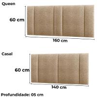 Cabeceira Modulada Casal Queen 160 Cm Com Led Boucle Bege Vconcept - 3