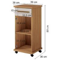 Balcão Palmas 1 Porta 1 Gaveta Cinamomo Off White Arte Móveis - 3