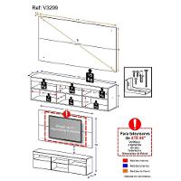 Rack Com Painel Tv 65" Suspenso Flórida Multimóveis V3299 Duna Duna - 5
