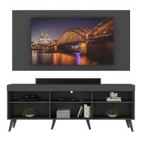 Rack Com Painel Tv 65" Retrô Flórida Up Multimóveis V1042 Preto Preto - 3