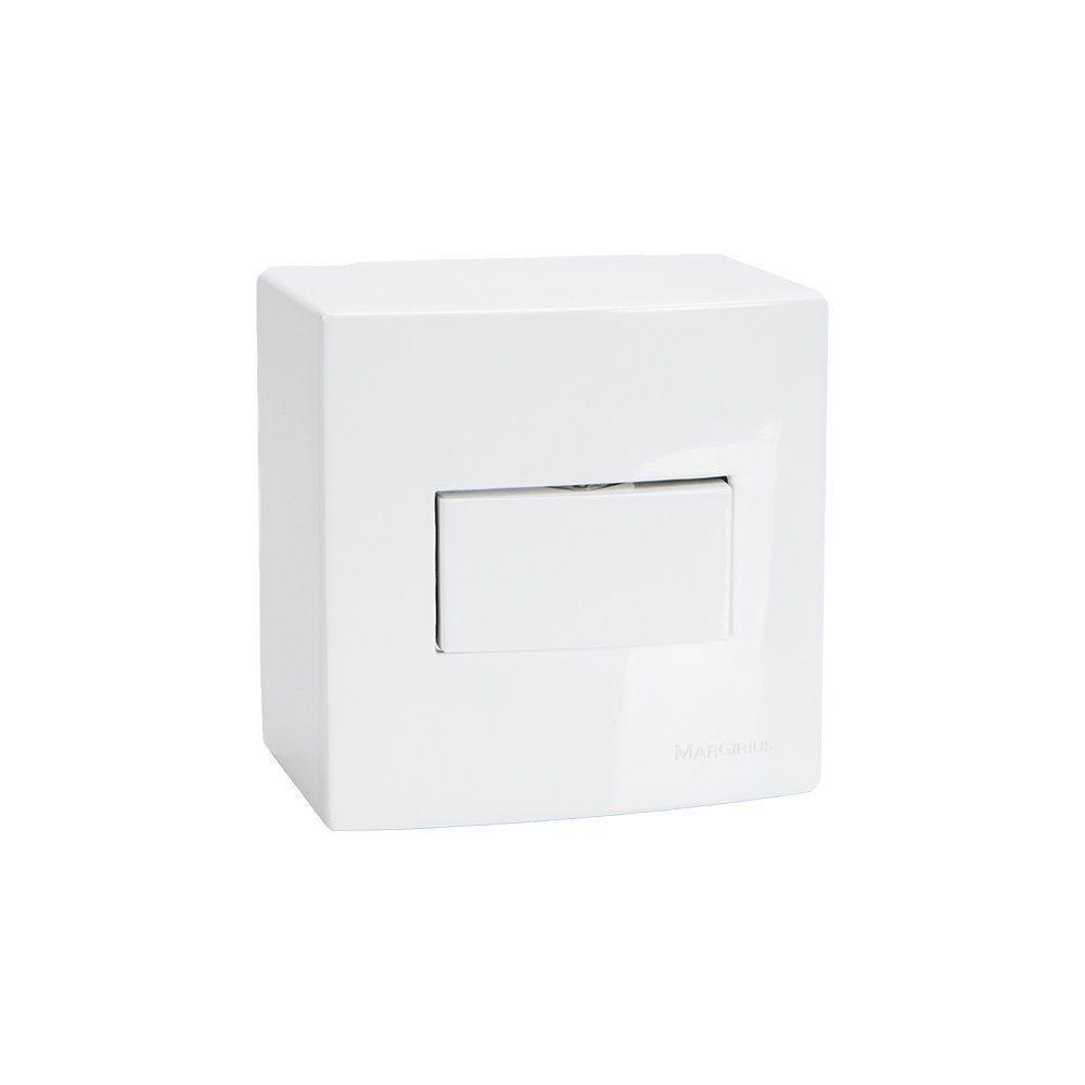 Caixa De Sobrepor 75x75 Com Interruptor Simples Margirius Sleek 10a Branca - 1