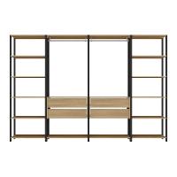 Closet Aberto Modulado Arara Organizadora Com Cabideiro 270cm Allegra Multimóveis Mp4390 Preto/madeirado - 6