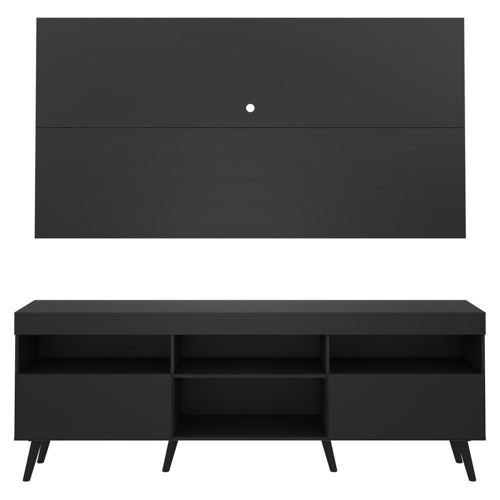 Rack Com Painel Tv 65" Retrô Flórida Multimóveis V3133 Preto Preto - 3