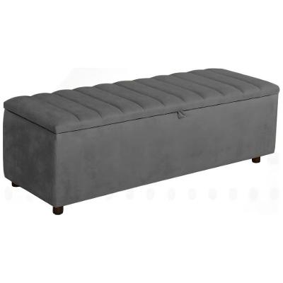 Baú Recamier Paris Veludo Chumbo 160 Cm