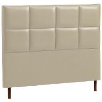 Cabeceira Estofada Queen Espanha Couro Pérola 160 Cm - 1