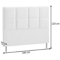 Cabeceira Estofada Queen Espanha Couro Pérola 160 Cm - 2