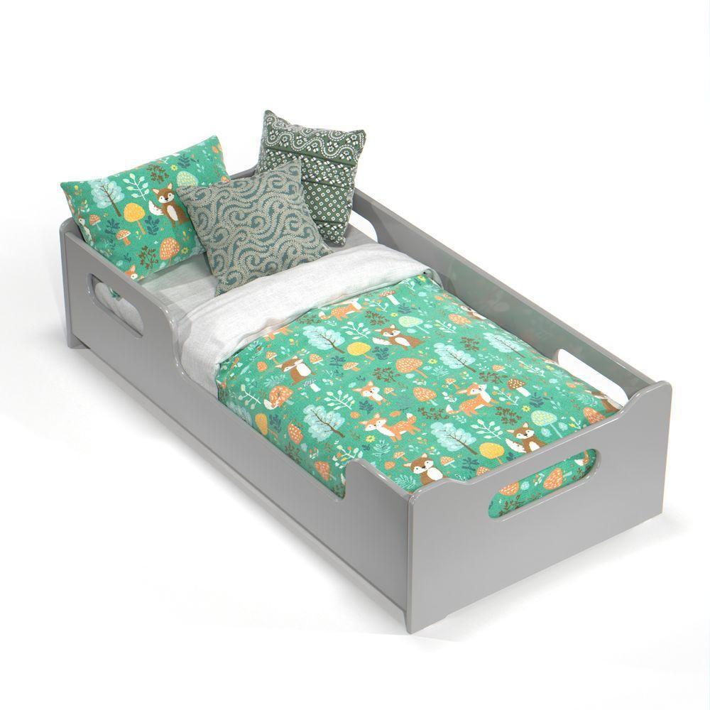 Cama Infantil Encanto Com Grade De Proteção Cor Cinza - 3