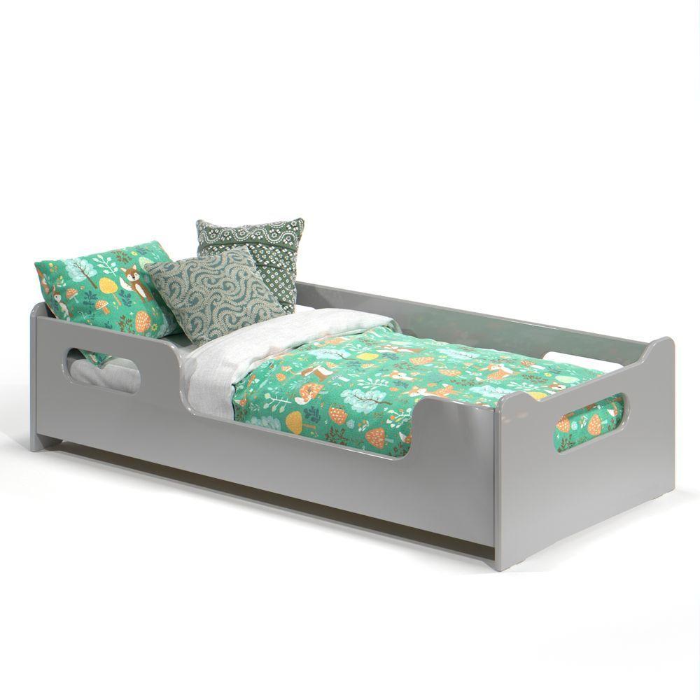 Cama Infantil Encanto Com Grade De Proteção Cor Cinza - 4