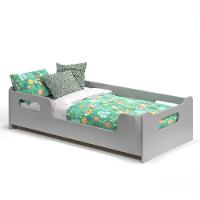 Cama Infantil Encanto Com Grade De Proteção Cor Cinza