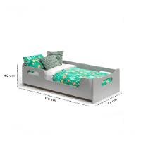 Cama Infantil Encanto Com Grade De Proteção Cor Cinza - 5