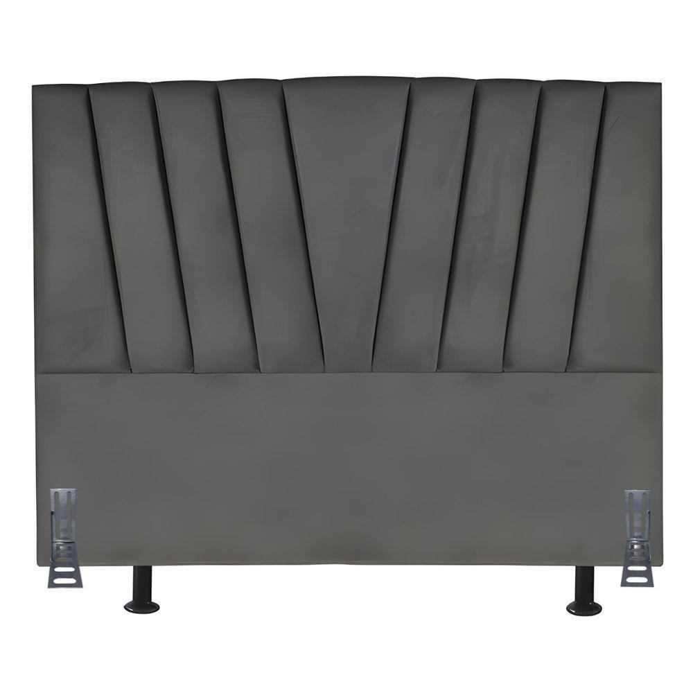 Cabeceira Cama Box King 195 Cm Lizza Em Suede Com Frame Cor:cinza Escuro - 2