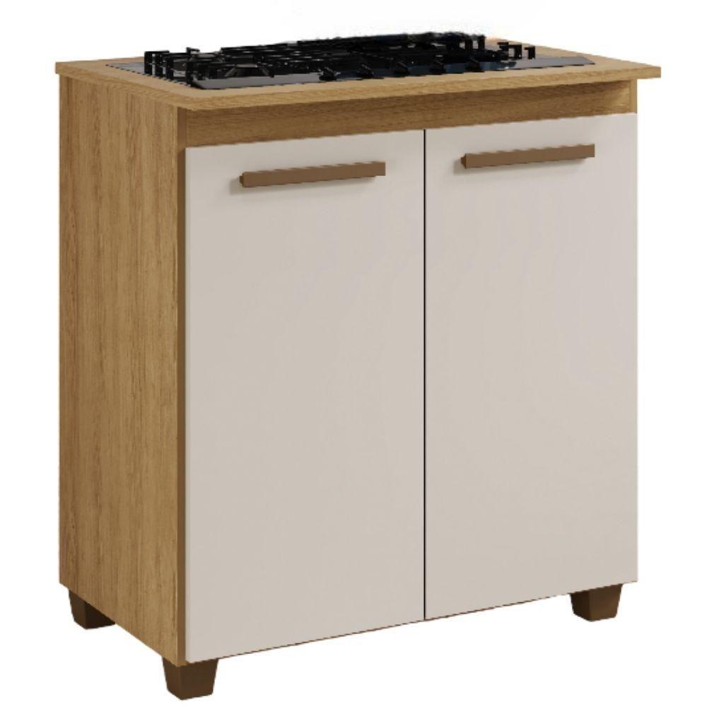 Balcão Para Cooktop 4 Bocas Fox Cinamomo Off White Arte Móveis - 1