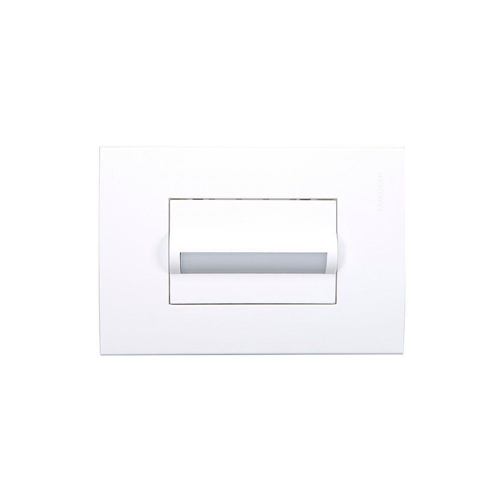 Balizador Horizontal Margirius Sleek Com Placa 4x2 Branco 6000k - Luz Branca Bivolt - 1
