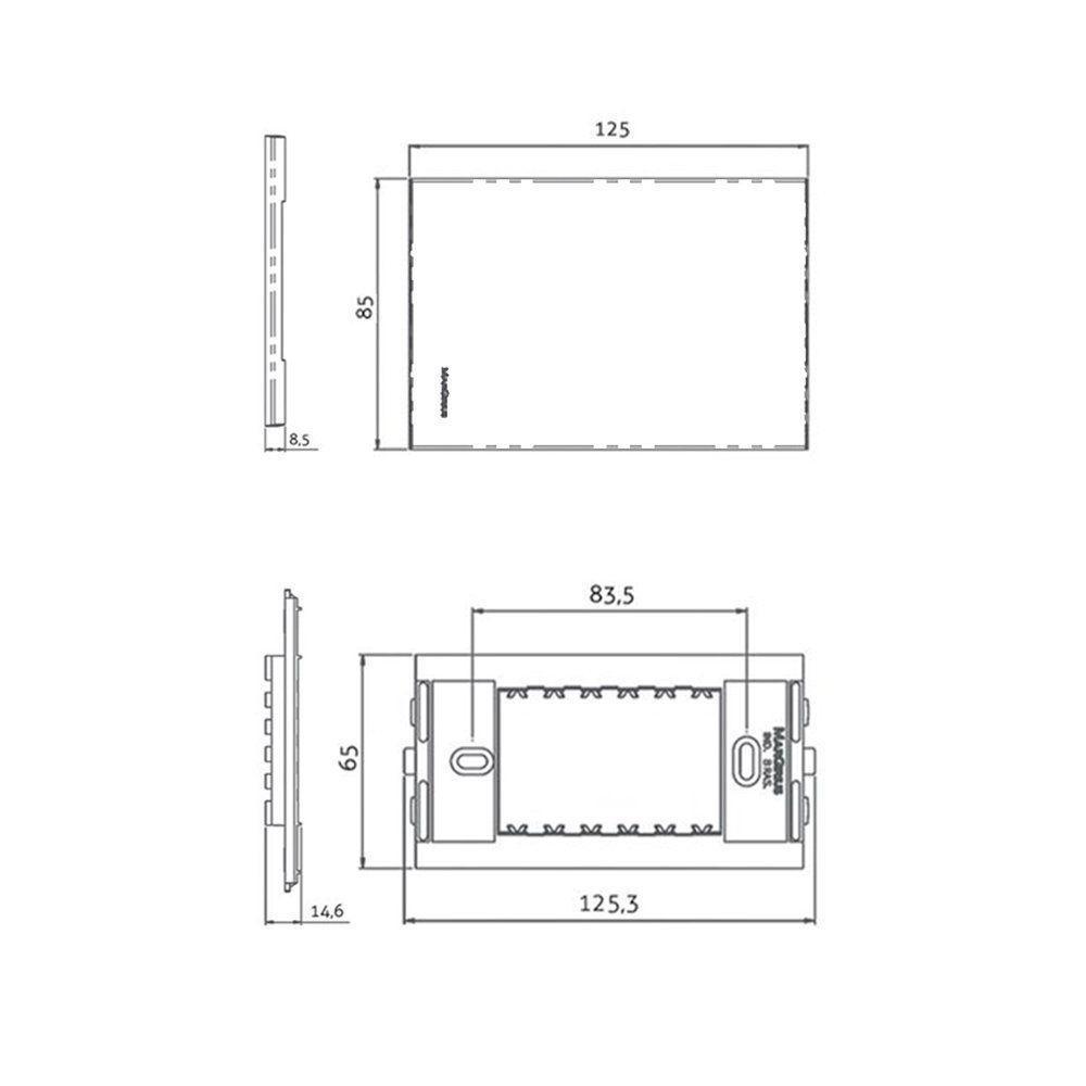 Balizador Horizontal Margirius Sleek Com Placa 4x2 Branco 6000k - Luz Branca Bivolt - 3