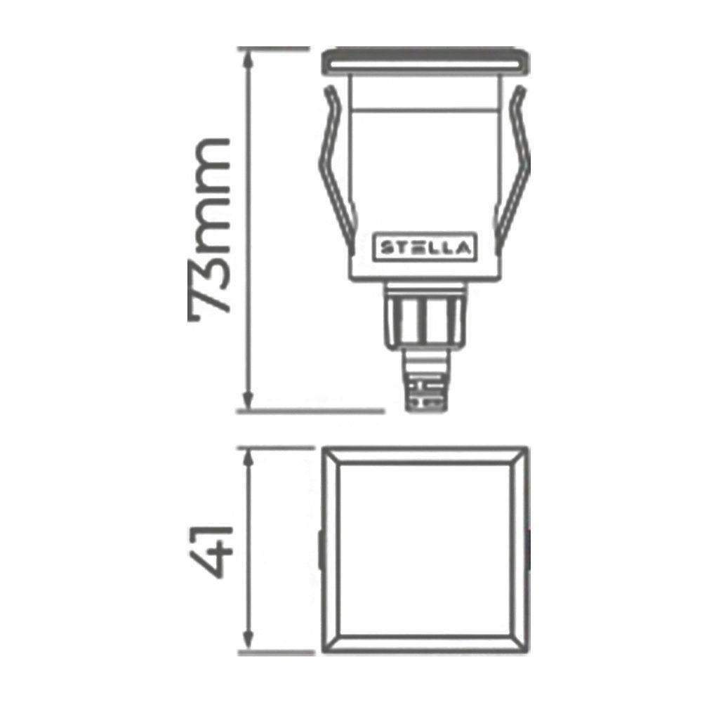 Balizador De Solo Led Stella Way Up Recuado 1w Bivolt Preto - 3000k - Luz Amarela - 4