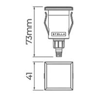 Balizador De Solo Led Stella Way Up Recuado 1w Bivolt Preto - 3000k - Luz Amarela - 4
