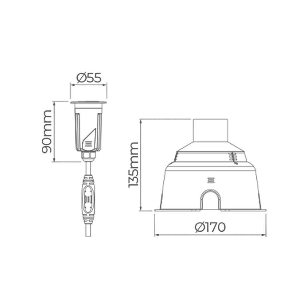 Embutido De Solo Led Stella S.ground 4w Com Caixa De Instalação Bivolt Preto 3000k Luz Amarela - 5