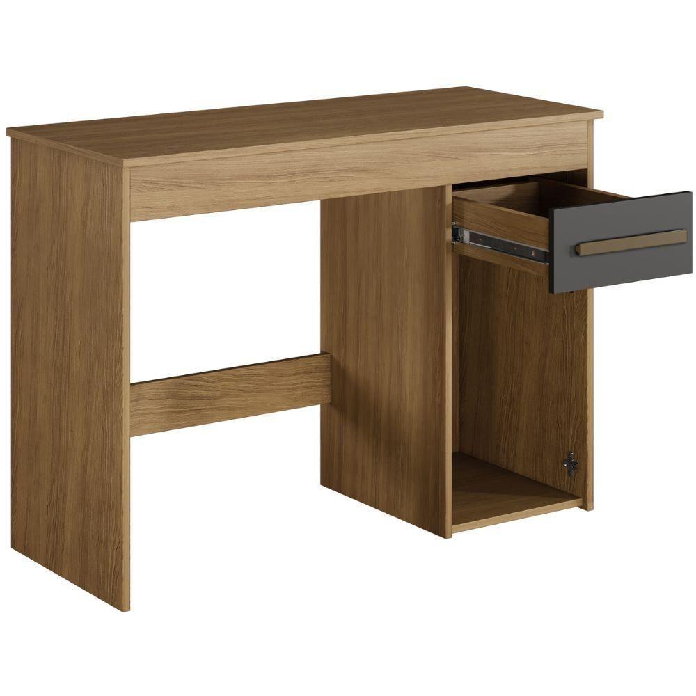 Escrivaninha Atenas 1 Porta 1 Gaveta Cinamomo Grafite Arte Móveis - 5