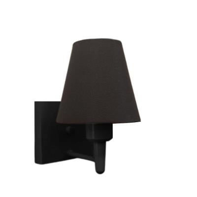 Arandela Quadrada Md-2034 Preto Cúpula Em Tecido Cone Preta - Bivolt