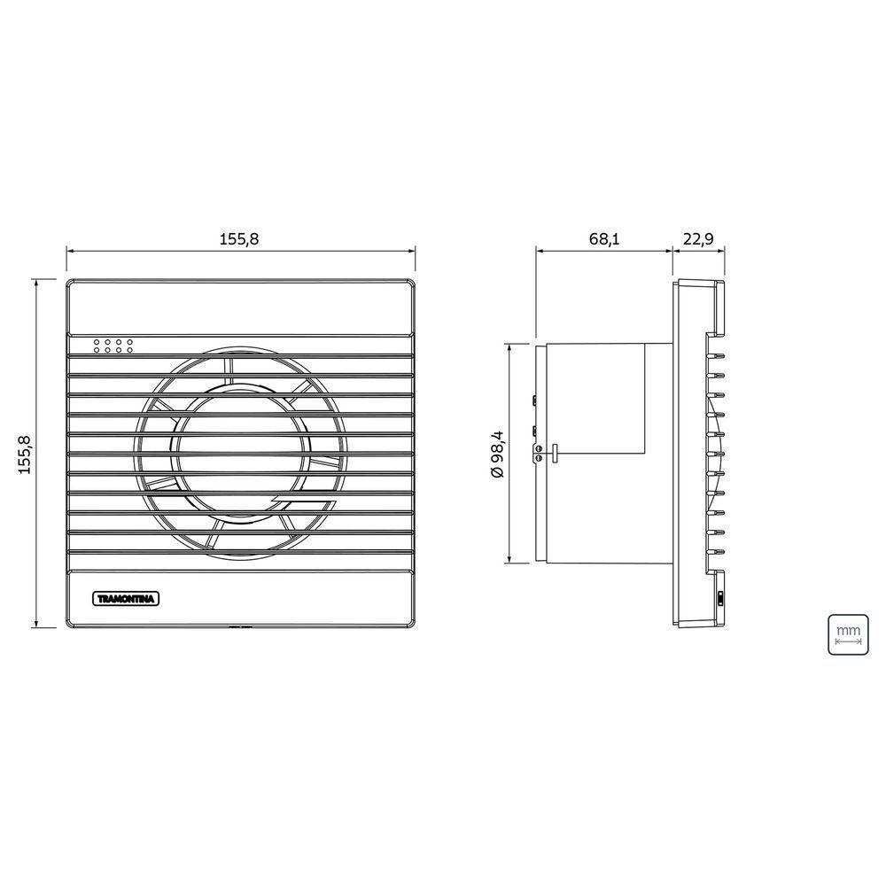 Exaustor De Banheiro Tramontina Ba 100 220 V - 4