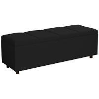 Baú Recamier Espanha Veludo Preto 140 Cm - 1
