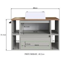 Gabinete Para Banheiro Com Cuba 01 Porta 80cm Mel Arenas Proddy Mel - 3