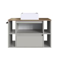 Gabinete Para Banheiro Com Cuba 01 Porta 80cm Mel Arenas Proddy Mel - 5