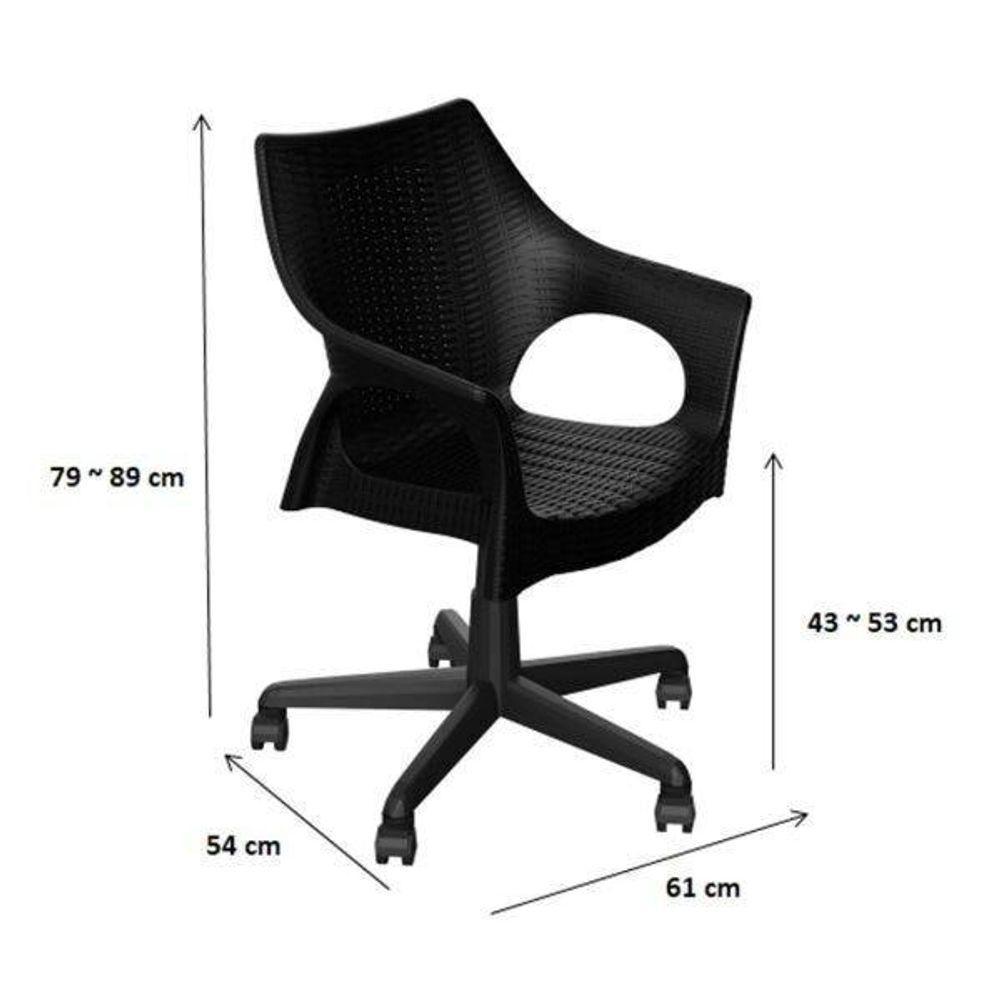 Cadeira De Escritorio Relic Im In (pp) Cinza Base Preto - 5