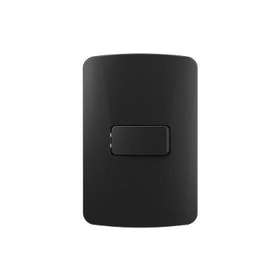 Interruptor Simples Margirius B3 Colors 10a Com Placa 4x2 Preto Ebony Preto
