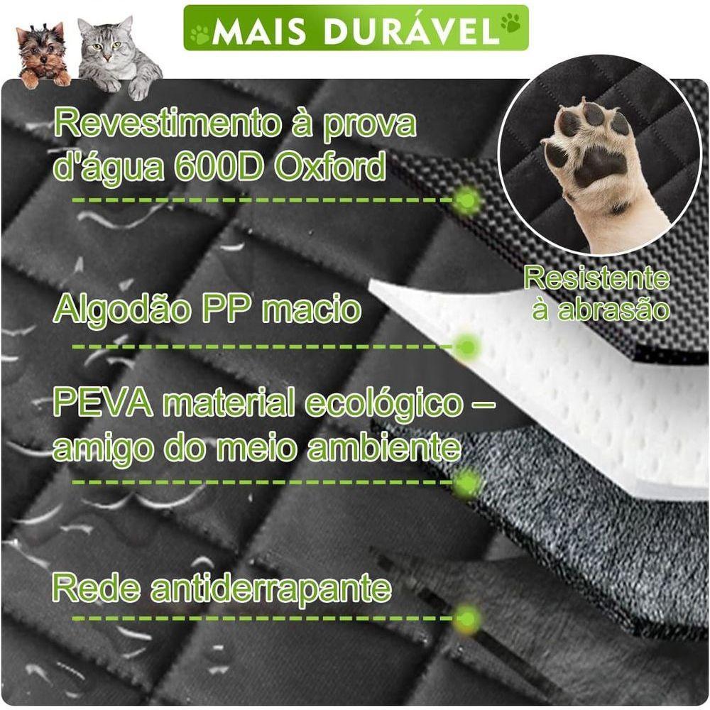 Protetor De Banco Automotivo P/ Pets 4 Em 1 – Impermeável, Resistente A Arranhões E Janela De Malha Respirável - Preta - 3