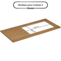 Balcão Para Cooktop 5 Bocas Cronus Cinamomo Grafite Arte Móveis - 5