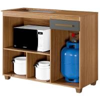 Balcão Para Cooktop 5 Bocas Cronus Cinamomo Grafite Arte Móveis - 7