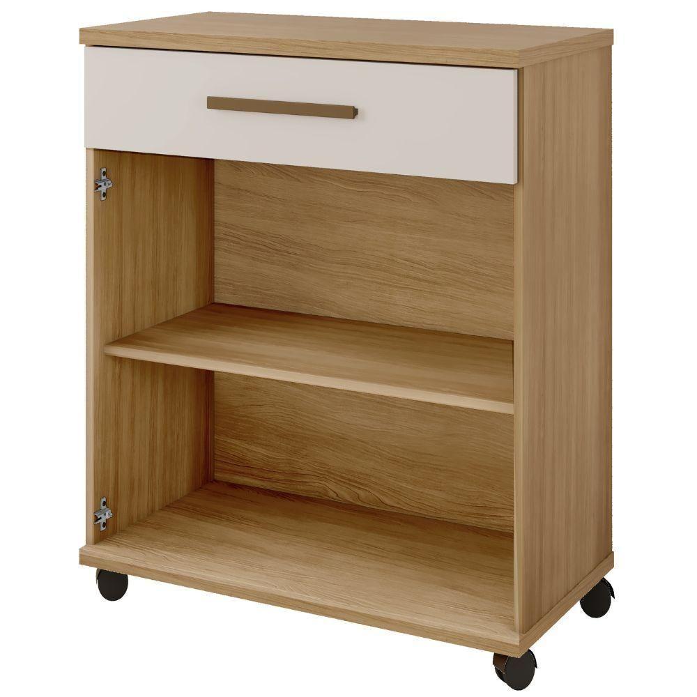 Balcão Londrina 2 Portas 1 Gaveta Cinamomo Off White Arte Móveis - 4