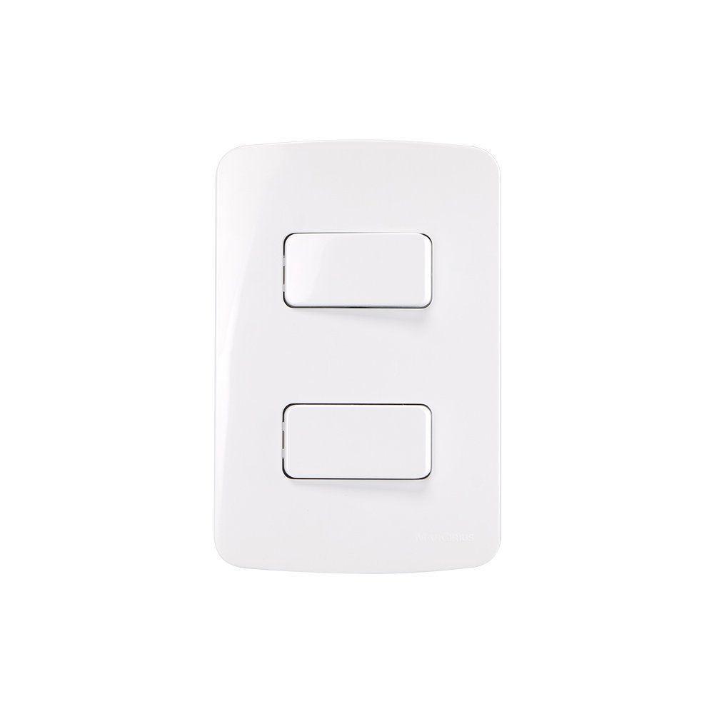 Interruptor Paralelo Duplo Margirius B3 10a Com Placa 4x2 Branco - 1
