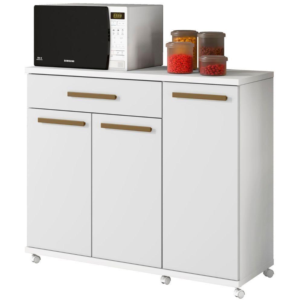 Balcão Parati 3 Portas 1 Gaveta Branco Arte Móveis - 1