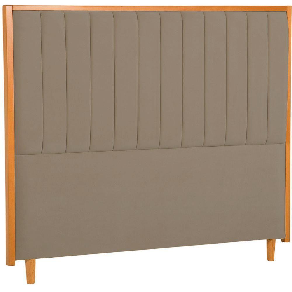 Cabeceira Estofada Queen Imperial Veludo Cappuccino 160 Cm - 1