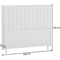 Cabeceira Estofada Queen Imperial Veludo Cappuccino 160 Cm - 2