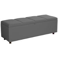 Baú Recamier Espanha Veludo Chumbo 140 Cm - 1