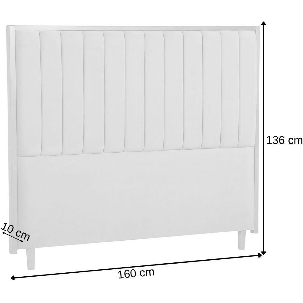 Cabeceira Estofada Queen Imperial Veludo Azul 160 Cm - 2
