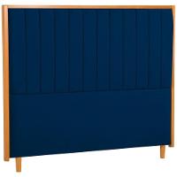 Cabeceira Estofada Queen Imperial Veludo Azul 160 Cm - 1