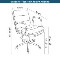 Cadeira Escritório Arizona Rivatti Pu Cinza Base Preto - 6