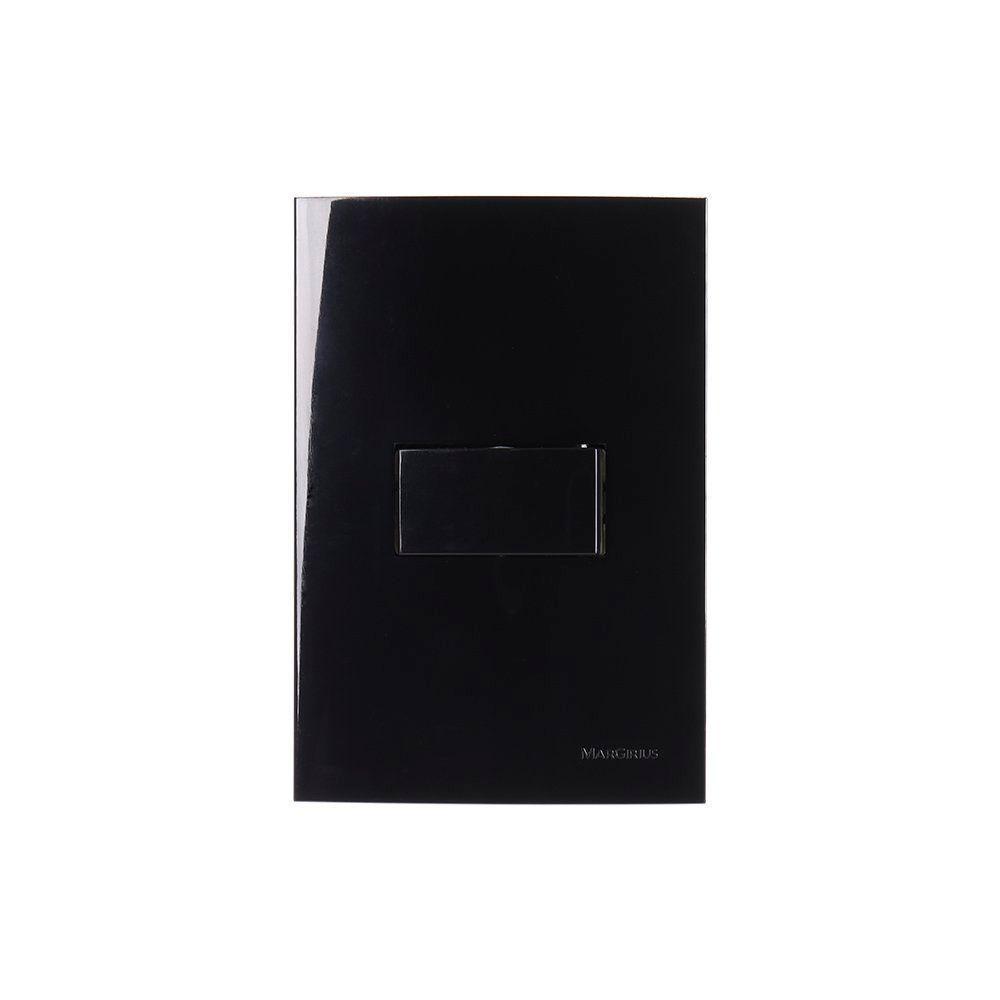 Interruptor Paralelo Margirius Sleek10a Com Placa 4x2 Preto Ebony - 1