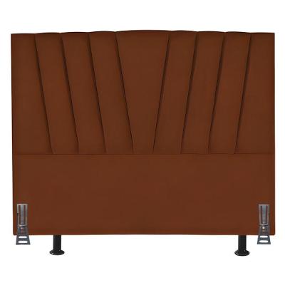Cabeceira Cama Box Casal 140 Cm Safira Em Suede Com Frame Cor:terracota
