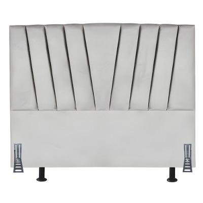 Cabeceira Cama Box Queen 160 Cm Safira Em Suede Com Frame Cor:cinza Claro
