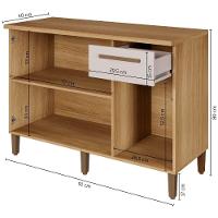 Balcão Clássico 3 Portas 1 Gaveta Cinamomo Off White Arte Móveis - 3