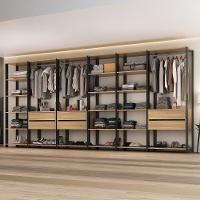 Closet Aberto Modulado Arara Organizadora Com Cabideiro 405cm Allegra Multimóveis Mp4391 Preto/madeirado - 8