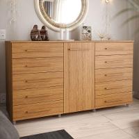 Cômoda Imperial Batrol 1 Porta 10 Gavetas Com Rodízio Freijó Freijó - 2